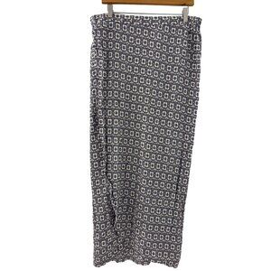 women's Flax Geometric Maxi‎ Rayon Wrap Skirt Size large Bohemian